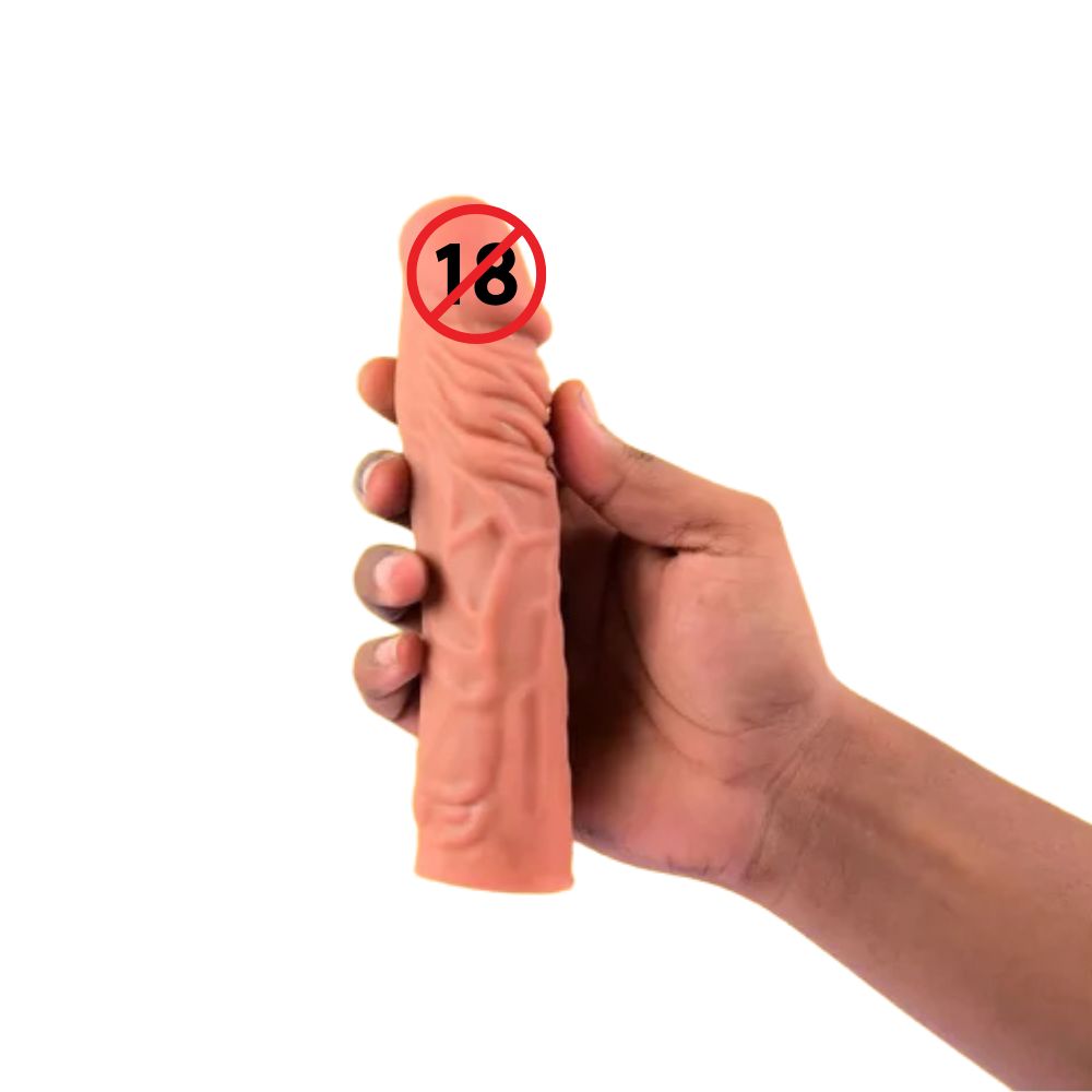 Premium 8 Inch Silicone Sleeve Extender Realistic Textured Design