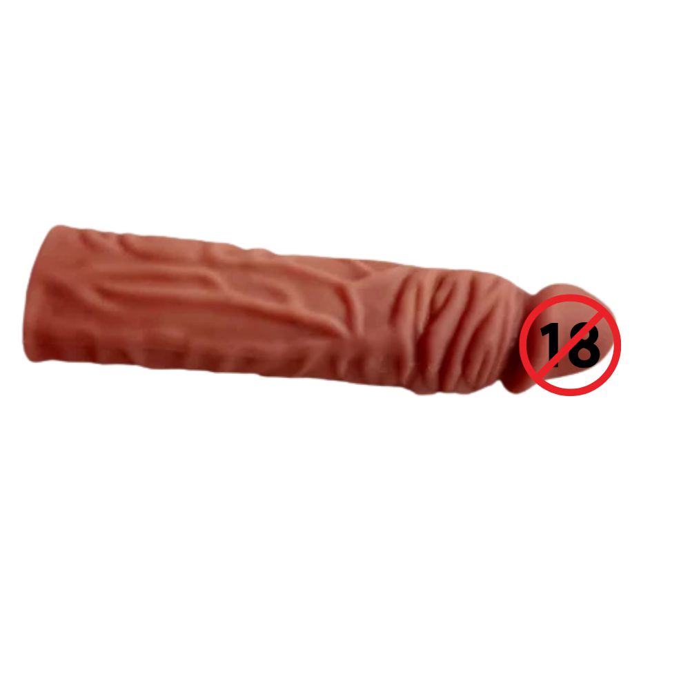Premium 8 Inch Silicone Sleeve Extender Realistic Textured Design