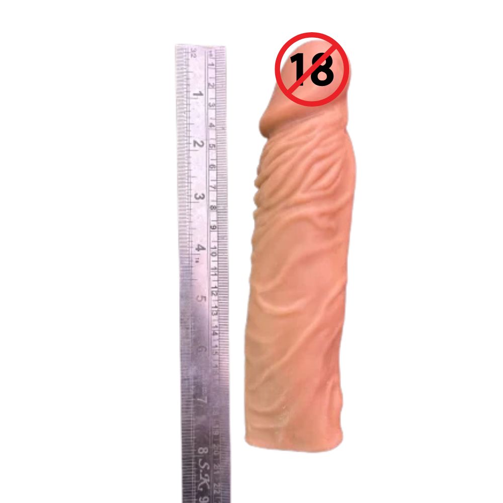Premium 8 Inch Silicone Sleeve Extender Realistic Textured Design